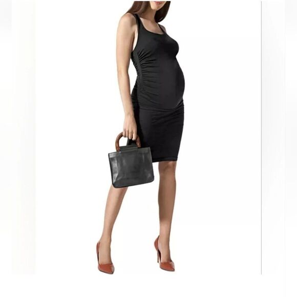 Blanqui Maternity Ruched Tank Dress In Black Size Small/Medium - Picture 1 of 12